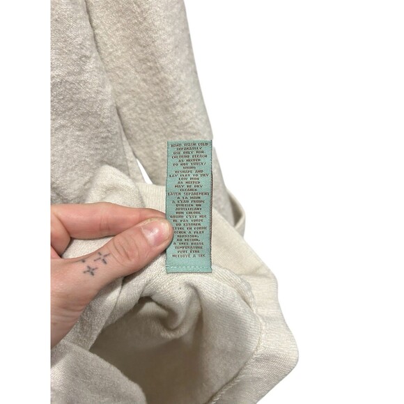 Anthropologies HWR Monogram Wool Cardigan Tan W/ Scarf Womens Size Small - Picture 5 of 6